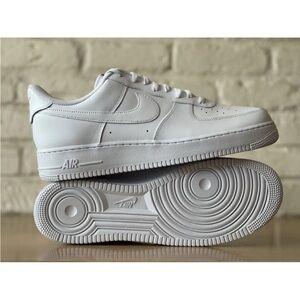 Nike Air Force 1 Flyease Triple White Leather Sneakers